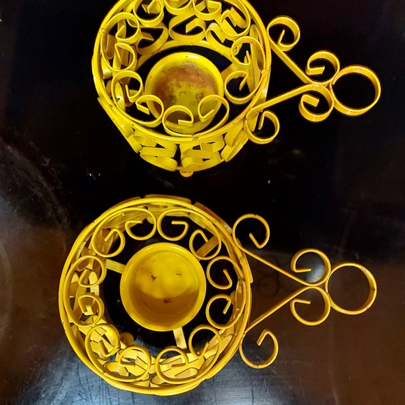 Vintage Ornate Scrollwork metal candle holders set off 2 - Picture 1 of 6